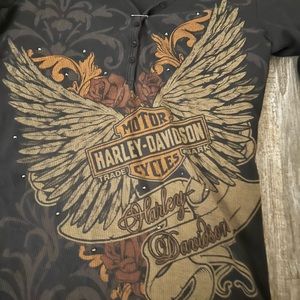 Vintage Harely Davidson button up shirt  size Large